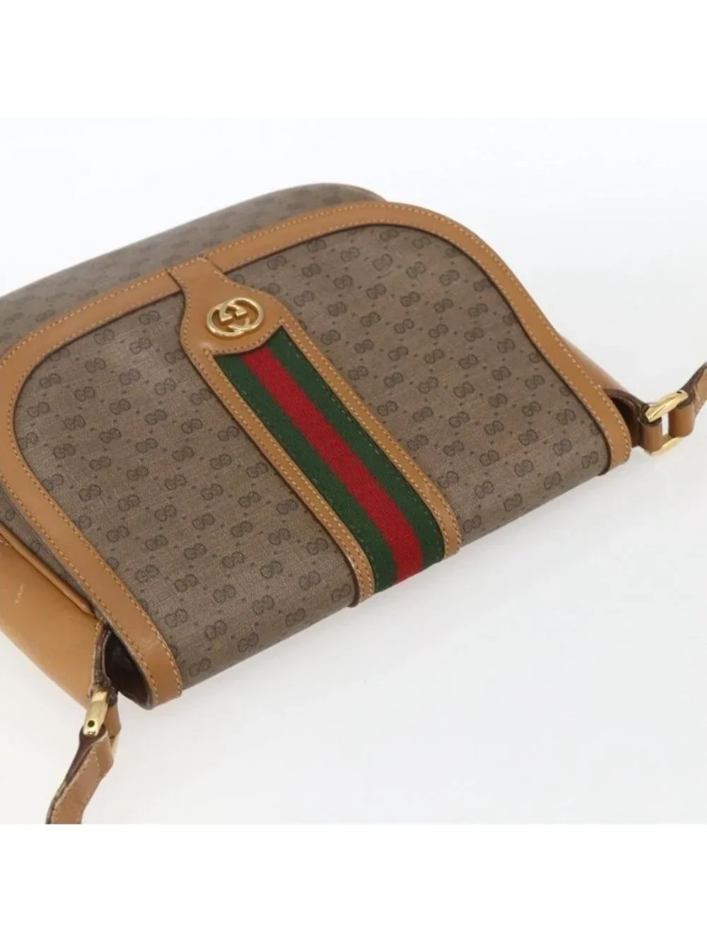 Authentic GUCCI Micro GG Supreme Web Sherry Line Bag PVC Beige 001 115 0914 - Picture 13 of 16